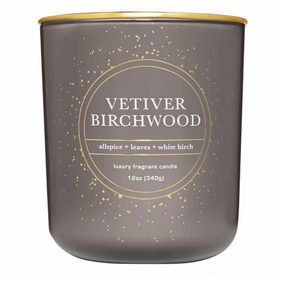 Bellevue Double Wick 12oz Luxury Candle VETIVER BIRCHWOOD Sensual, Sweet, Woodsy
